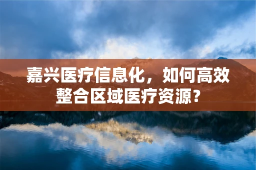 嘉兴医疗信息化，如何高效整合区域医疗资源？