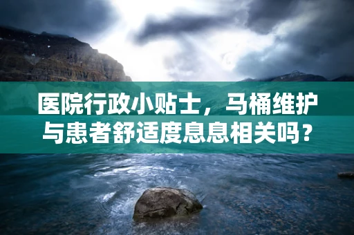 医院行政小贴士，马桶维护与患者舒适度息息相关吗？