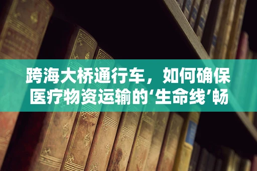 跨海大桥通行车，如何确保医疗物资运输的‘生命线’畅通无阻？