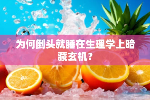 为何倒头就睡在生理学上暗藏玄机？